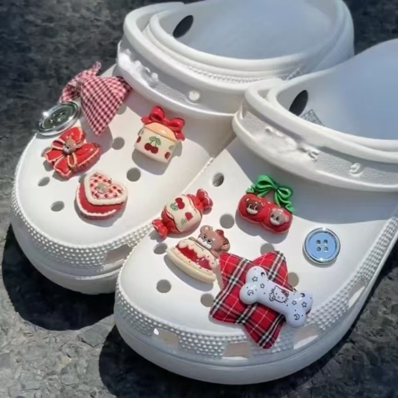 Crocs dodaci: cvjetni ukrasi i mašna za odvojivi gornji dio, kompatibilni sa sandalama, svakodnevnom obućom, radnom obućom i papučama