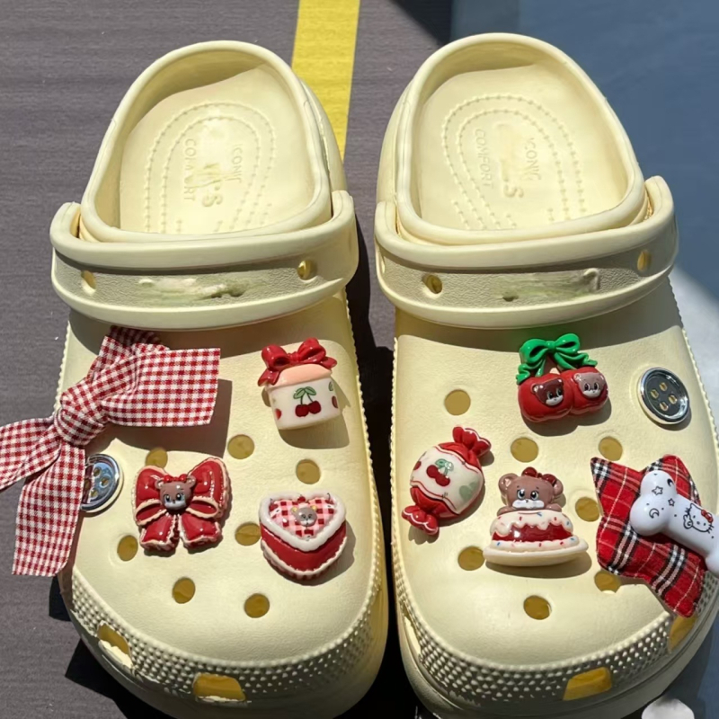 Crocs dodaci: cvjetni ukrasi i mašna za odvojivi gornji dio, kompatibilni sa sandalama, svakodnevnom obućom, radnom obućom i papučama