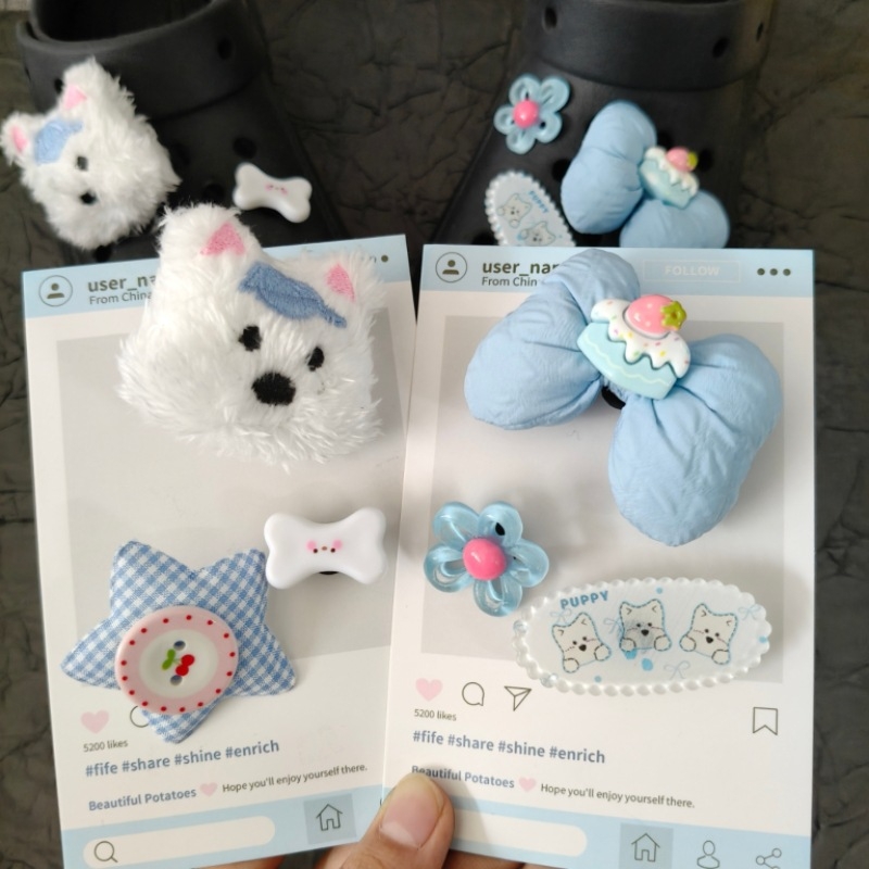 Crocs аксесоари за обувки – комплект цветя за Crocs, анимационни цветчета, закопчалка, сладък стил, модел Gadgets, лято