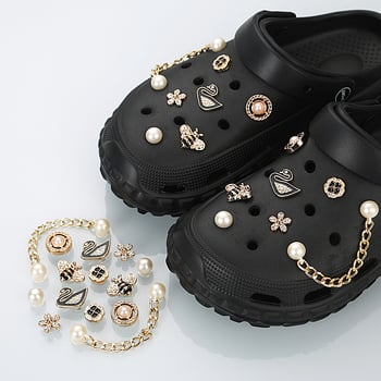 Crocs stil cvjetni privjesak za sandale i papuče, model kopče; materijal: ABS plast, čelični klinovi, lanac od aluminijskog legura
