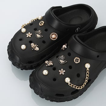 Crocs stil cvjetni privjesak za sandale i papuče, model kopče; materijal: ABS plast, čelični klinovi, lanac od aluminijskog legura