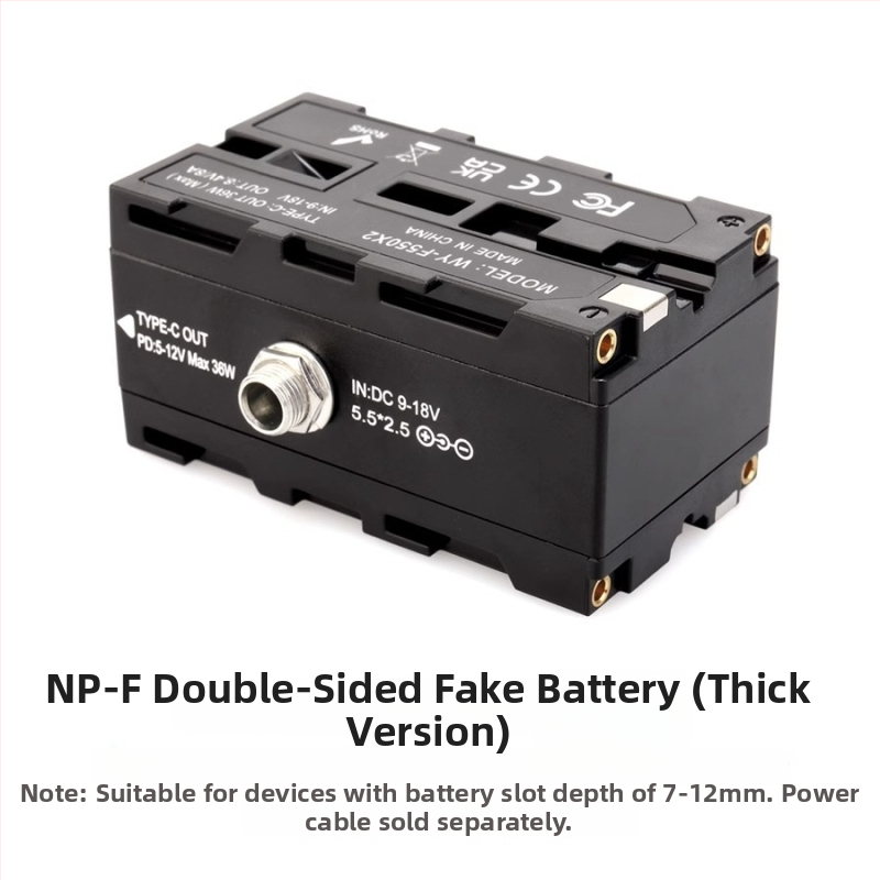 D-TAP na NP-F970/550/750 dvojstranný simulovaný batériový adaptér s držiakom na monitor – hliníková zliatina