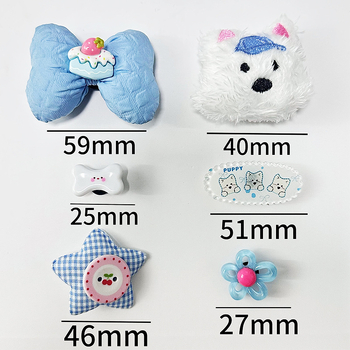 Dekor za Crocs cipele - odvojivi PVC pliš karikatura ukras West Highland, model AF0020; pogodan za Crocs; materijali PVC, smola, poliester, pamuk