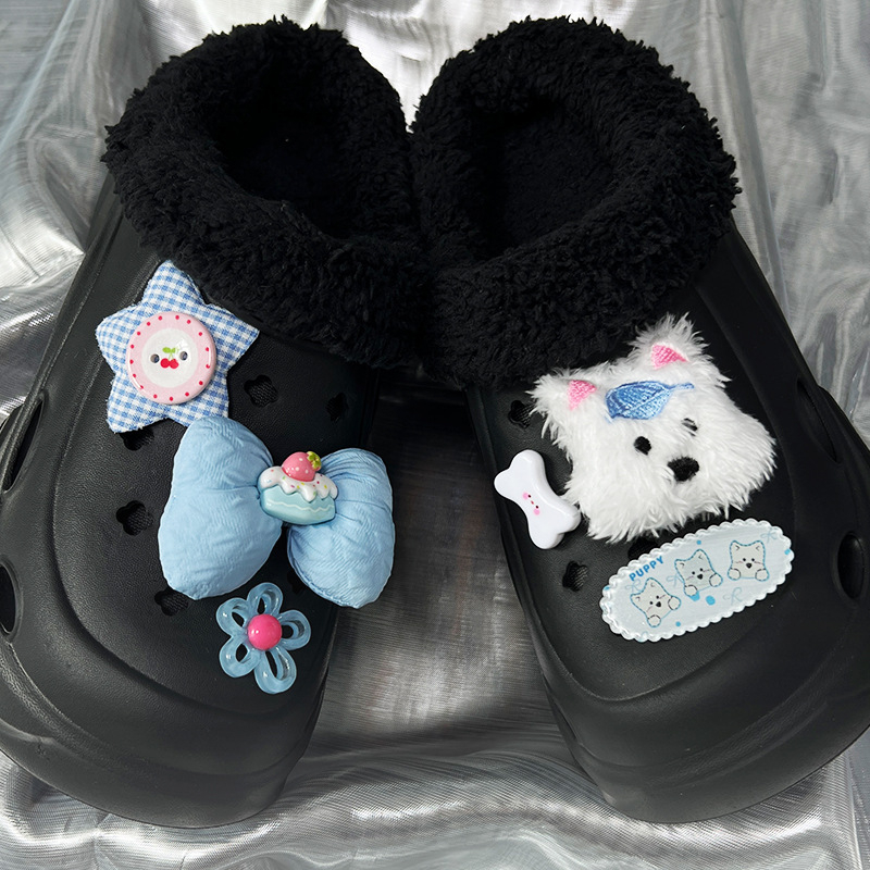 Dekor za Crocs cipele - odvojivi PVC pliš karikatura ukras West Highland, model AF0020; pogodan za Crocs; materijali PVC, smola, poliester, pamuk