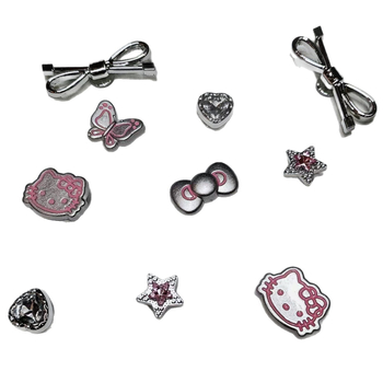 Crocs аксесоари: разглобяема катарама и украса във форма на цвете, анимационен стил, за сандали, ежедневни обувки, работни обувки и чехли