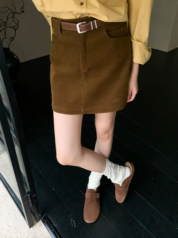 A-linijska kratka suknja, korejski stil, jedinstven uzorak, 80–90% pamuka
