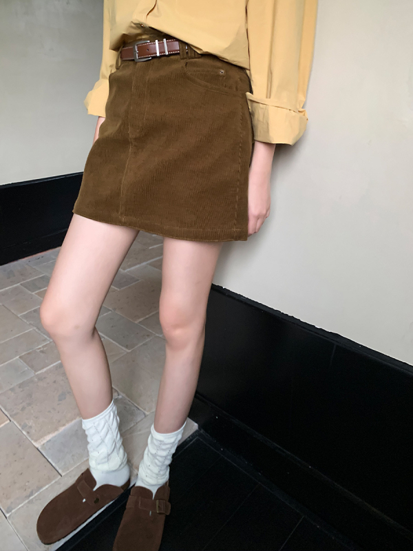A-linijska kratka suknja, korejski stil, jedinstven uzorak, 80–90% pamuka