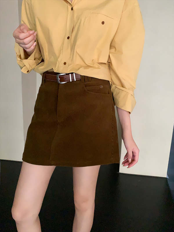 A-linijska kratka suknja, korejski stil, jedinstven uzorak, 80–90% pamuka