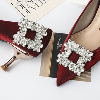 PXD-8868 Метален аксесоар за сватбени токчета — отделяем клип за цвете с кристално стъкло, цинкова сплав; 24 g; съвместим със спортни, кожени обувки, сандали, ежедневни и работни обувки