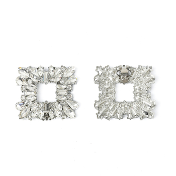 PXD-8868 Метален аксесоар за сватбени токчета — отделяем клип за цвете с кристално стъкло, цинкова сплав; 24 g; съвместим със спортни, кожени обувки, сандали, ежедневни и работни обувки