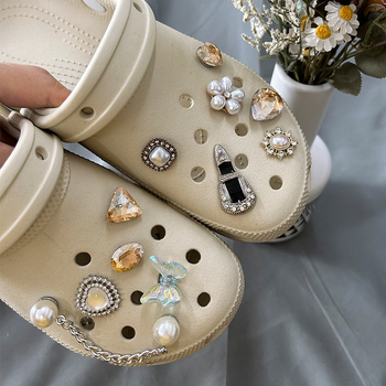 Set ukrasa za obuću Crocs-stil sandala i papuča – leptir s dijamantnim perlama, DIY kopča s perljastim cvjetnim detaljem (Drill Package 20)