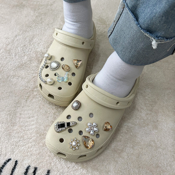Set ukrasa za obuću Crocs-stil sandala i papuča – leptir s dijamantnim perlama, DIY kopča s perljastim cvjetnim detaljem (Drill Package 20)