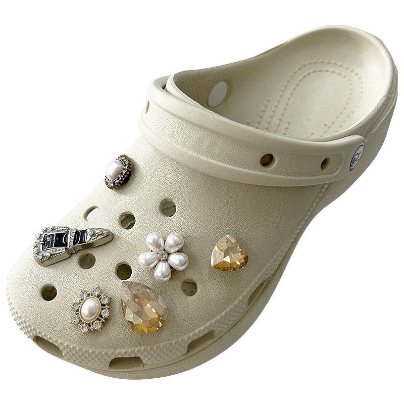 Set ukrasa za obuću Crocs-stil sandala i papuča – leptir s dijamantnim perlama, DIY kopča s perljastim cvjetnim detaljem (Drill Package 20)