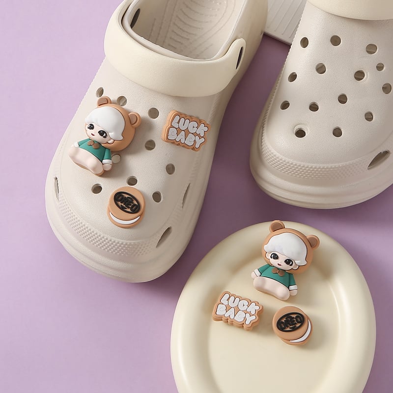 Обувна катарама за DIY обувки с дупки — мечешка тематика, ежедневен стил, подходяща за всички сезони