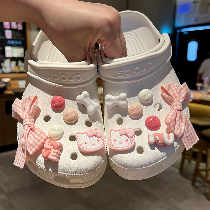 Dodaci za cipele s motivom mačke, platnena mašna, DIY kopče za cipele, uklonjive dekorativne kopče, set cvjetnih ukrasa za cipele
