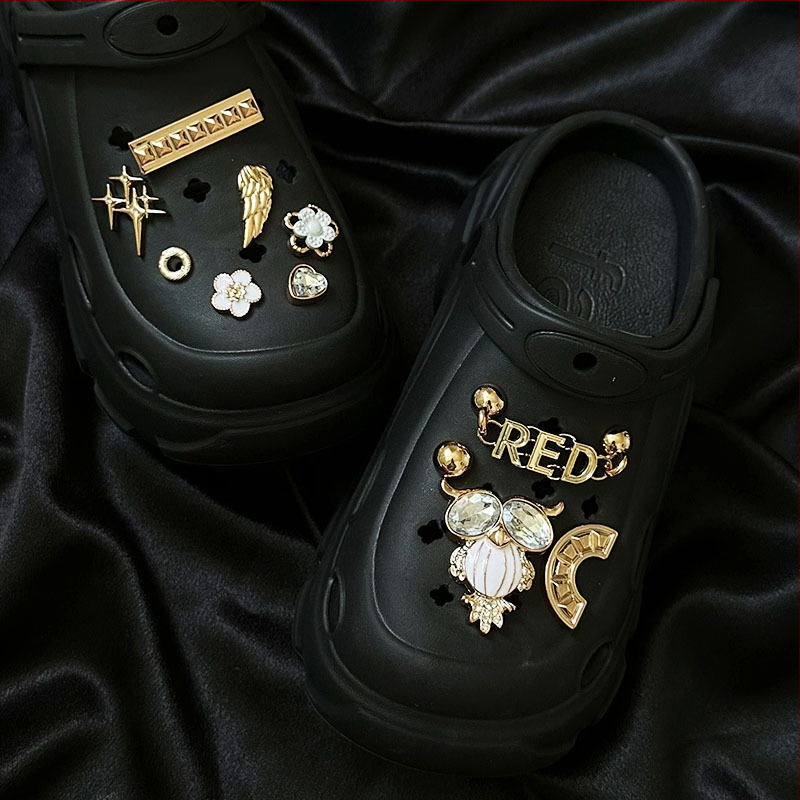 Alo077 Crocs 11-dijelni set ukrasnih kopčica za cipele s motivom sove s krilima, kristali, ABS i akril