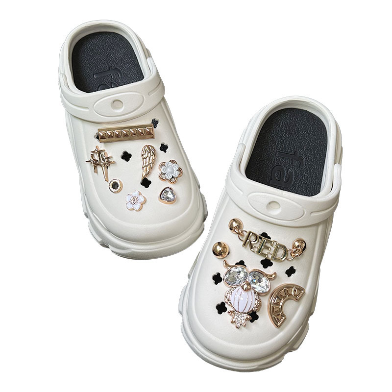 Alo077 Crocs 11-dijelni set ukrasnih kopčica za cipele s motivom sove s krilima, kristali, ABS i akril