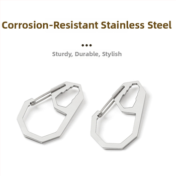 X-TOOLS Karabínový prívesok z nerezu, oktagonálny tvar, rýchlo uvoľňovací háčik, viacúčelový, nosnosť 20