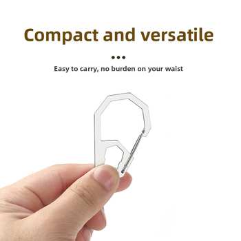 X-TOOLS Karabínový prívesok z nerezu, oktagonálny tvar, rýchlo uvoľňovací háčik, viacúčelový, nosnosť 20