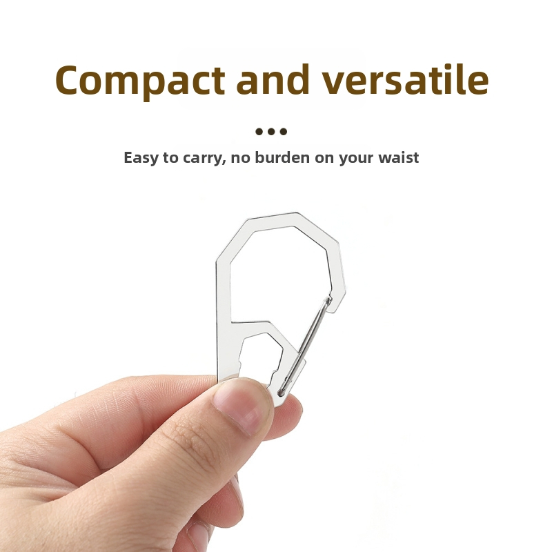 X-TOOLS Karabínový prívesok z nerezu, oktagonálny tvar, rýchlo uvoľňovací háčik, viacúčelový, nosnosť 20