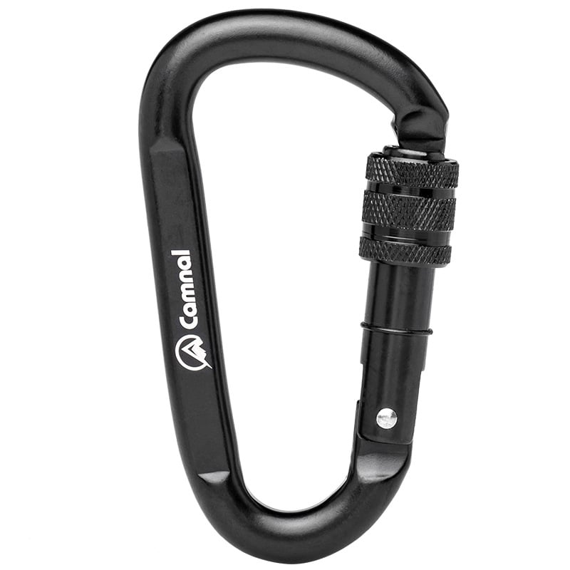 Kanle D-tip karabiner od karbonskog čelika s zaključavanjem, za vanjsko penjanje, nosivost 30 kN