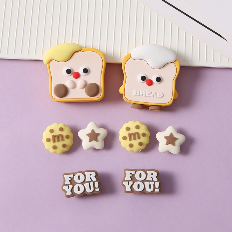Cipele kopče — uklonjive DIY dekor, stil Cute Butter Toast, pogodna za casual cipele, papuče i druge, za sve sezone
