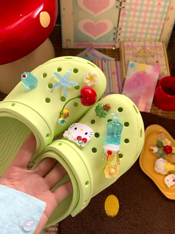Kuka za cipele s cvjetnim ukrasom, za Crocs-stil cipele, uklonjiva, Cartoon Paradise stil, ljeto, Model 20255303, Kompatibilno s 1326527568, Marka Other