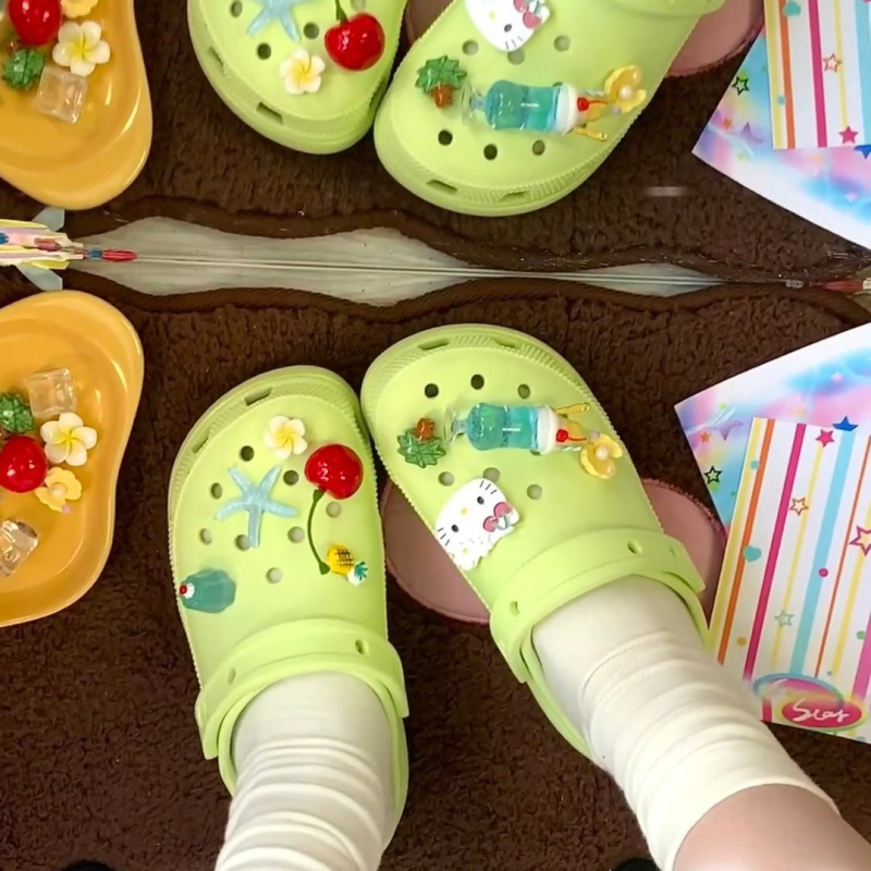 Kuka za cipele s cvjetnim ukrasom, za Crocs-stil cipele, uklonjiva, Cartoon Paradise stil, ljeto, Model 20255303, Kompatibilno s 1326527568, Marka Other