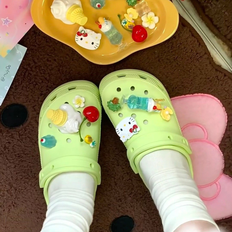 Kuka za cipele s cvjetnim ukrasom, za Crocs-stil cipele, uklonjiva, Cartoon Paradise stil, ljeto, Model 20255303, Kompatibilno s 1326527568, Marka Other