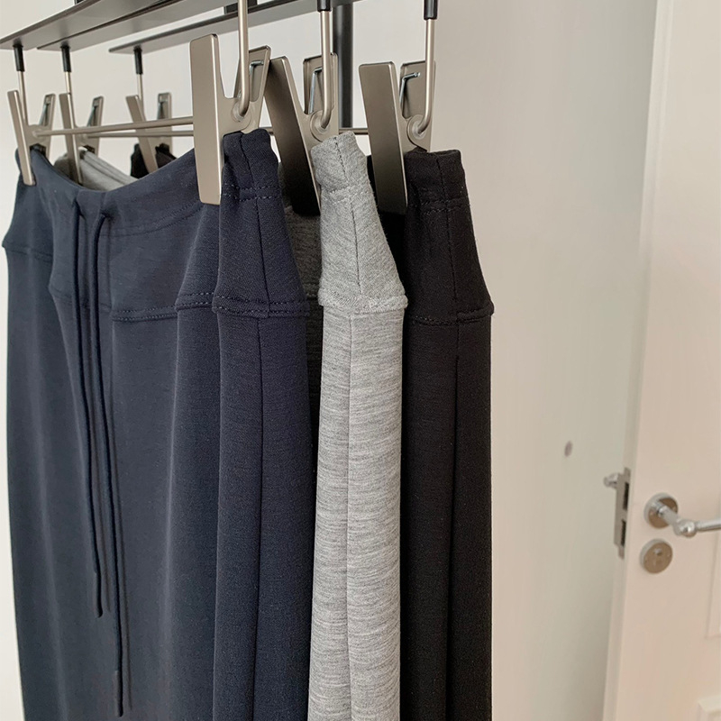 WGWE6597 Midi suknja sa šniranjem na struku, A-linijski kroj, pamuk, blaga elastičnost, japansko-korejski casual minimalistički stil