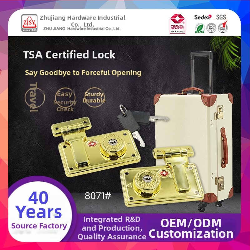 Pravougaoni brava za prtljagu 8071 – tijelo od cinkovog legura, 150 g, otisak logotipa