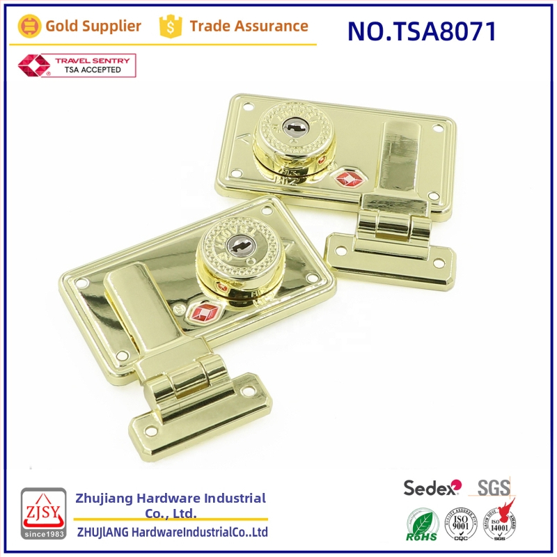 Правоъгълна заключалка за багаж 8071 – цинкова сплав, тегло 150 g, печатано лого