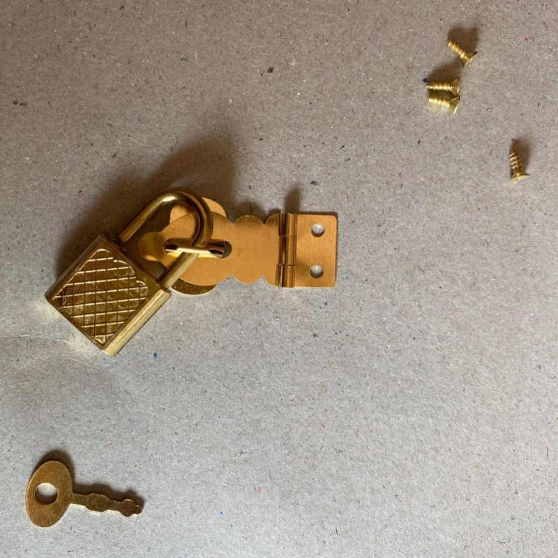 Σετ κλειδαριάς για κουτί κοσμημάτων: χαλκός κλειδαριά κουτιού, λουκέτο από κράμα ψευδάργύρου, με κλειδί