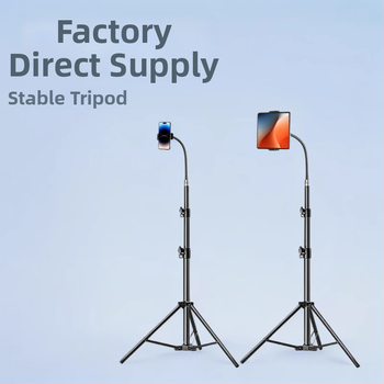 Podlahový stojan s klipom na telefón/tablet, voľne nastaviteľný, ABS+kovová konštrukcia, nosnosť až 2 kg