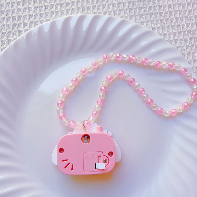 Vaikams skirti karikatūrų karoliai su akrilo pakabuku, rankų darbo, rutulinė grandinė