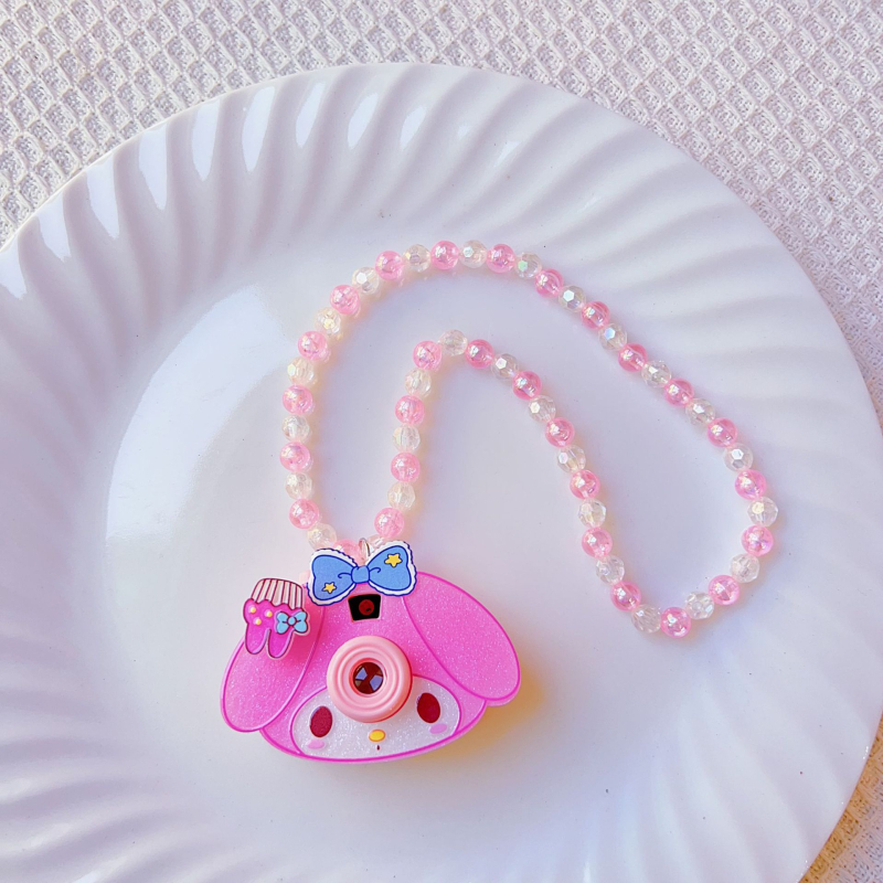 Vaikams skirti karikatūrų karoliai su akrilo pakabuku, rankų darbo, rutulinė grandinė