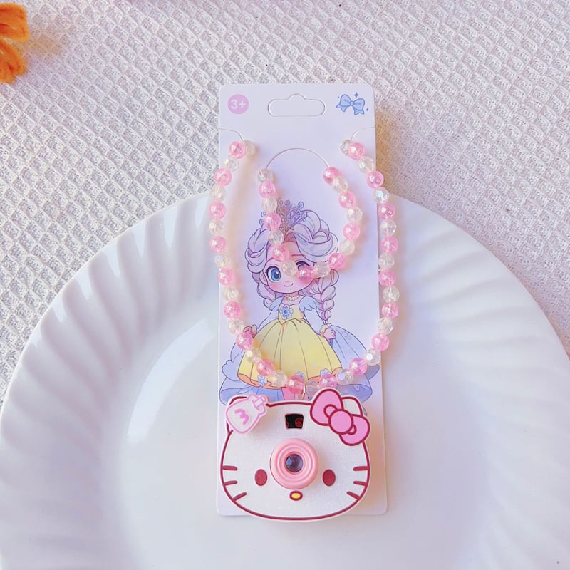 Vaikams skirti karikatūrų karoliai su akrilo pakabuku, rankų darbo, rutulinė grandinė