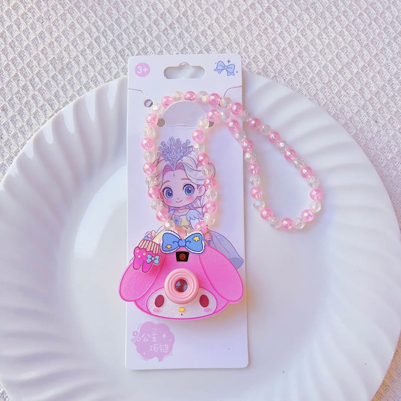 Vaikams skirti karikatūrų karoliai su akrilo pakabuku, rankų darbo, rutulinė grandinė