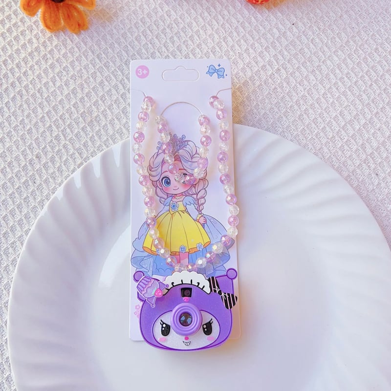 Vaikams skirti karikatūrų karoliai su akrilo pakabuku, rankų darbo, rutulinė grandinė