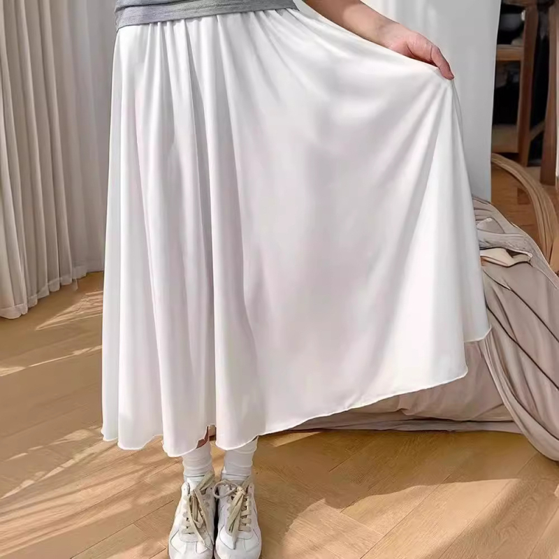 Hanfu donja suknja s protukliznom podstavom, unutarnja chiffon midi suknja, slojevite trake, svestrana baza suknja