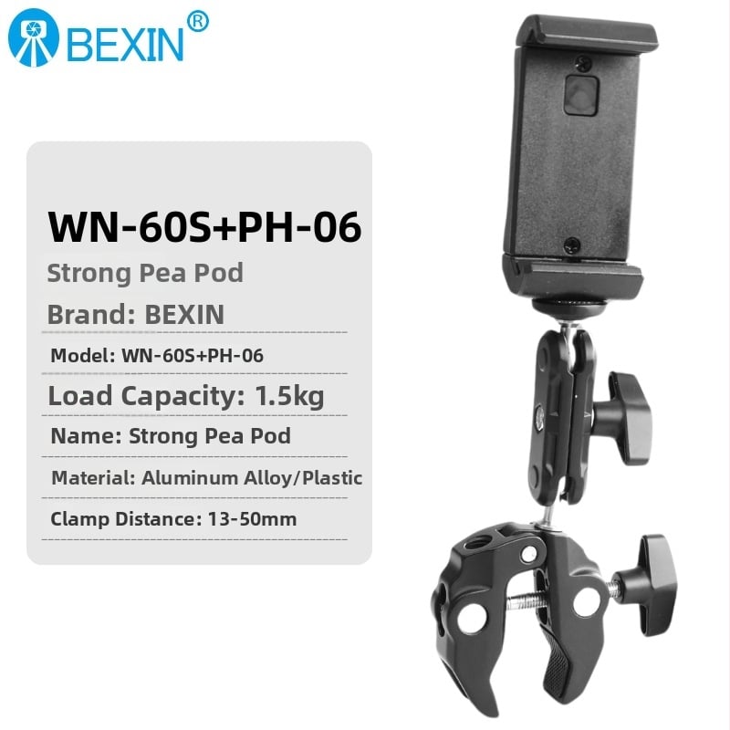 DSLR Κλιπ Crab Claw για Κάμερα – Κράμα Αλουμινίου, μέγιστο φορτίο 1,5 kg, βάρος 179 g, μοντέλο Wn-60s, εξάρτημα στήριξης φωτογραφίας με γιμπαλ