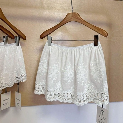 Čipkasta slojevita slip suknja za žene, jesen-zima, elastični pojas, zaštita od prozirnosti, kratka suknja