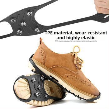 8-zubový protišmykový návlek na topánky na zimu na ľade a snehu; ľahko sa nasadzuje a sťahuje. Model 011, Feet Enlightenment (Materiál: TPE a kov; Štýl: protišmykový, bežné nosenie)