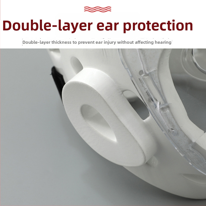 Karate prilba s ochranou tváre na súťaže a tréningy — telo z polyesterového vlákna