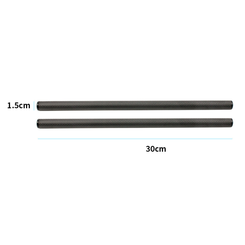 Par karbonskih vodilica promjera 15 mm za SLR kameru s uređajem za fokusiranje — kompatibilno s 15 mm stezaljkama, težina 0,03 kg