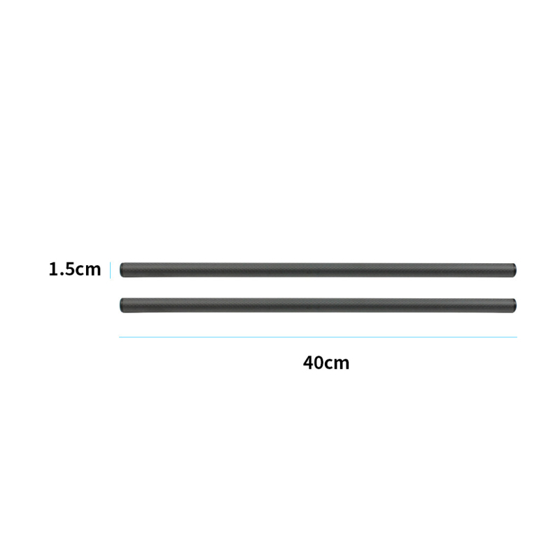 Par karbonskih vodilica promjera 15 mm za SLR kameru s uređajem za fokusiranje — kompatibilno s 15 mm stezaljkama, težina 0,03 kg
