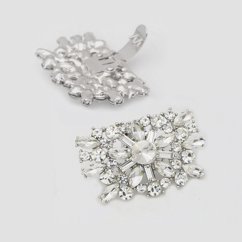 Kopča za cipele s odvojivim rhinestones cvjetovima, model S0051; Akane Ornament Realm; prirodna koža; pogodna za širok raspon cipela.