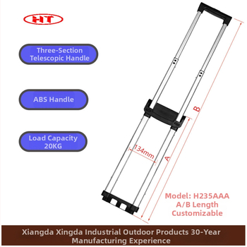Výsuvná rukoväť na cestovný kufor - 3-členná, hliníková zliatina, ultraľahká, prispôsobiteľné doplnky