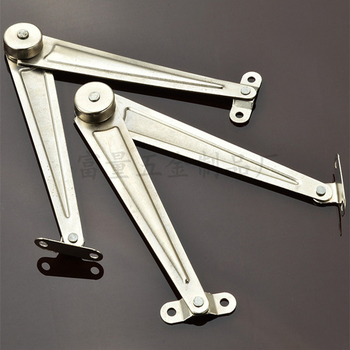 Rozsdamentes acélból készült szekrény-támasztó rúd, modell 512, bútorokhoz és hosszú dob támogatásához — modern, letisztult stílus; elektroplakolás, nikkelezés, stancolás, öntés