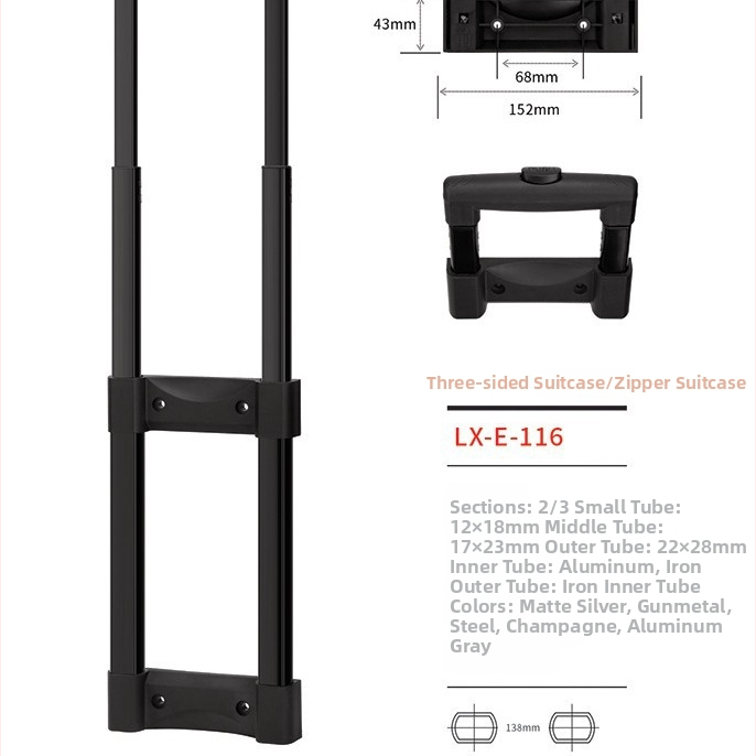 Príslušenstvo na batožinu: viacsekčná teleskopická rúčka s univerzálnymi kolieskami, materiál železo, Loncin značka, nubuk koža, jar 2025